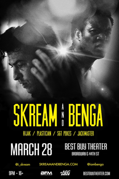 SandB 4x6 FOR WEB EVENT: BFM & AEG PRESENT SKREAM & BENGA + SPECIAL GUESTS @ BEST BUY 03/28 + TICKET GIVEAWAY
