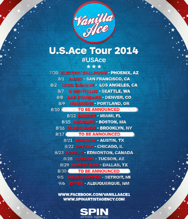 Vanilla Ace Announces U.S.Ace Tour 2014